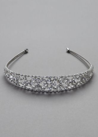 Headband with Blue Bow and Silver Crystal Logo