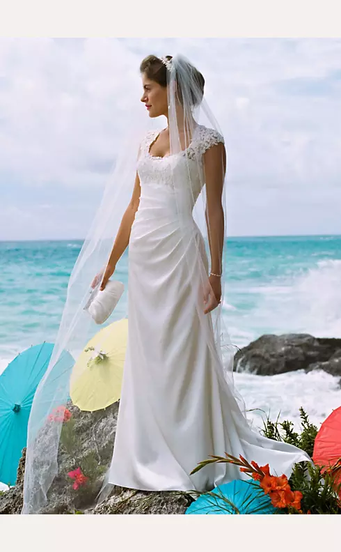 Charmeuse Wedding Dress with Lace Keyhole Back  Image 3