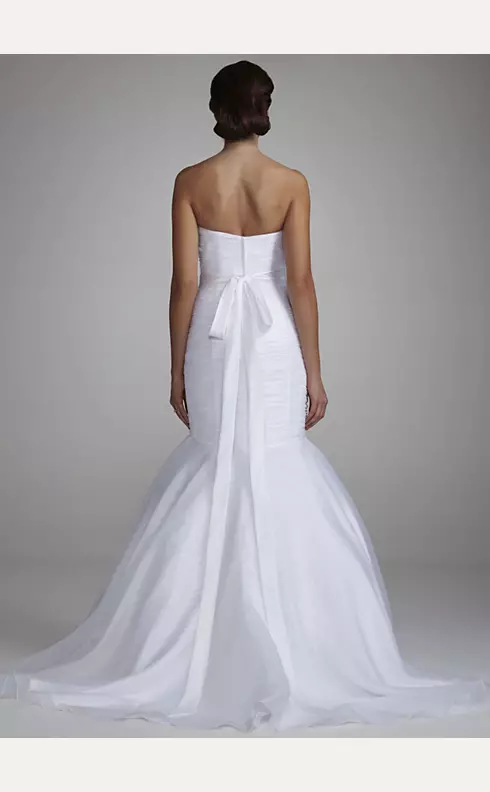Strapless Organza Fitted Gown with Draped Bodice Image 2