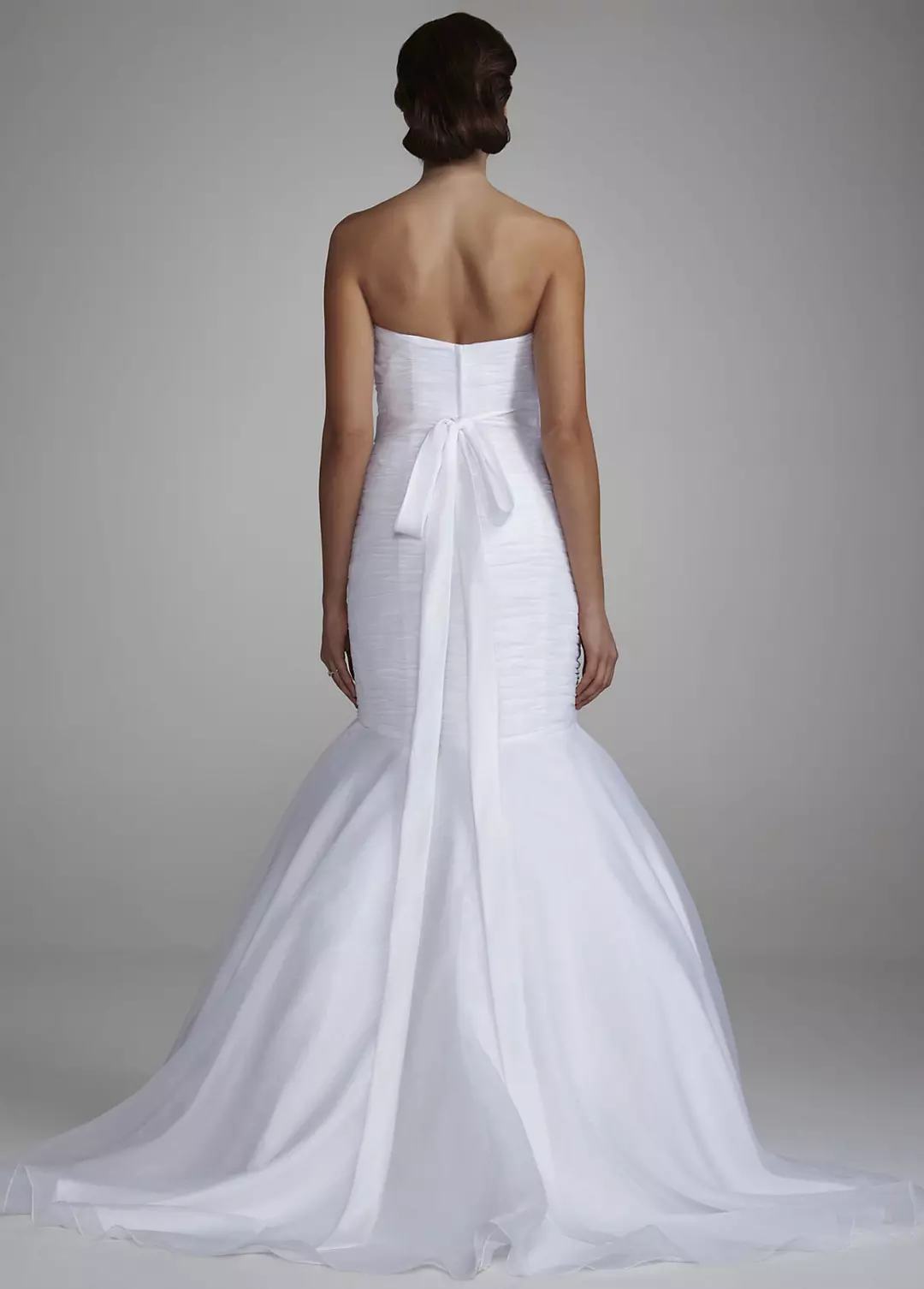 Strapless Organza Fitted Gown with Draped Bodice Image