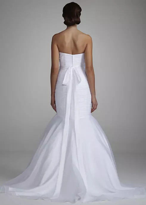 Strapless Organza Fitted Gown with Draped Bodice Image 2