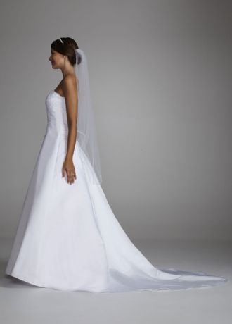 A-line Gown w/ Beaded Lace and Scalloped Neckline | David's