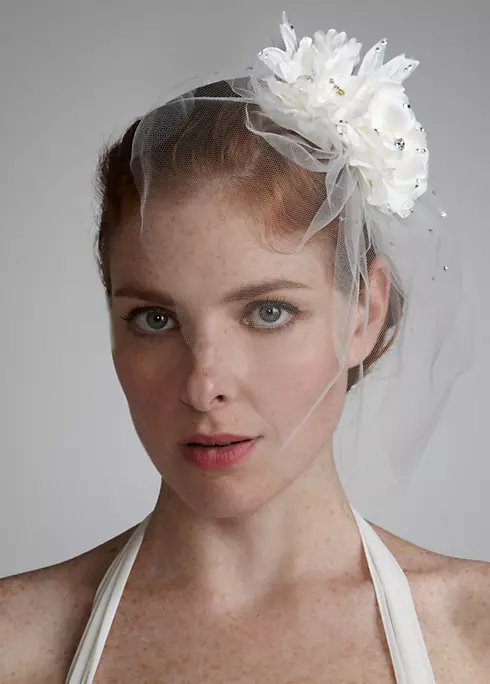 Double Flower Tulle Fascinator Image 1