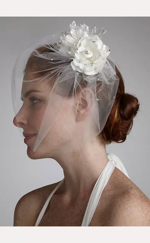 Double Flower Tulle Fascinator Image 2