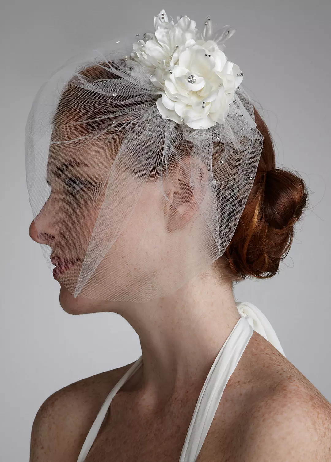 Double Flower Tulle Fascinator Image 2