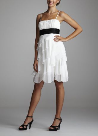 Spaghetti Strap Chiffon Dresses with Bow Daffodil