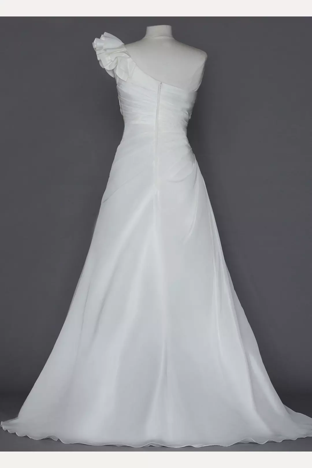 A-line Taffeta  Gown with One Shoulder Detail Image 2