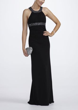 Sleeveless Beaded Gown with T Back Image
