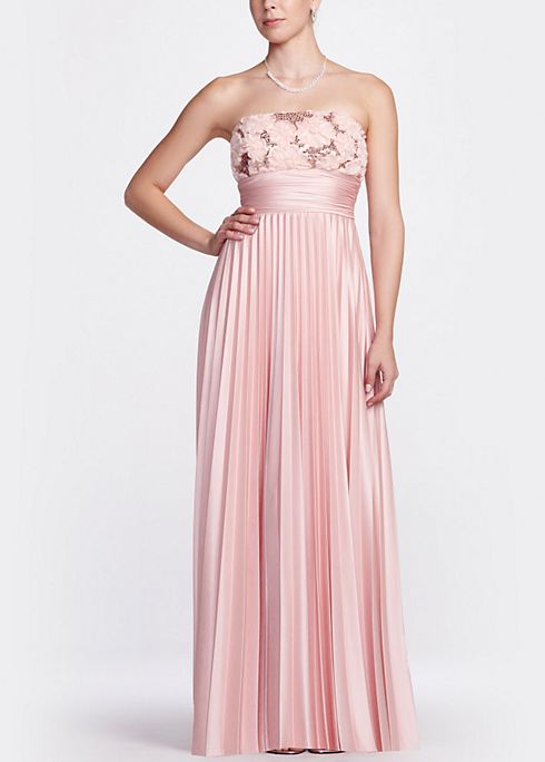 Strapless Long Sequin Pleated Gown Image 1