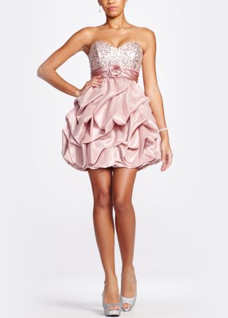 Sequin Strapless Glitter Pick Up Dress Image