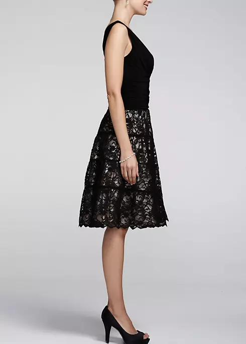 Short Jersey Dress with Full Lace Skirt Image 2