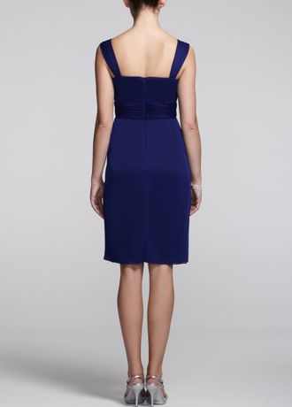 Short Sleeve Georgette Jacket Dress with Brooch David's Bridal