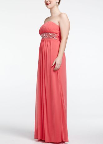 Strapless Empire Beaded Empire Waist Dress | David's Bridal