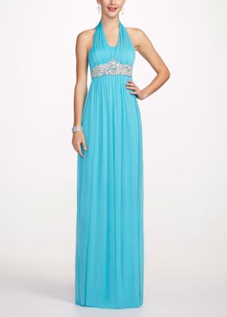 Teal Halter Prom Dresses