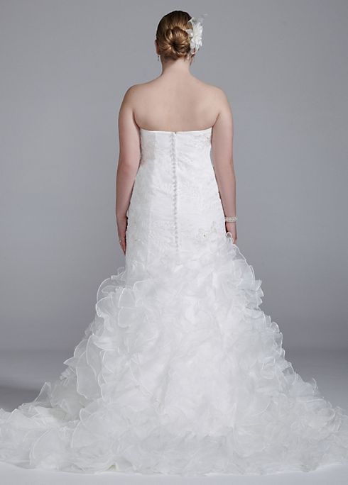 Wedding Gown with Lace Appliques and Ruffled Skirt Image 2