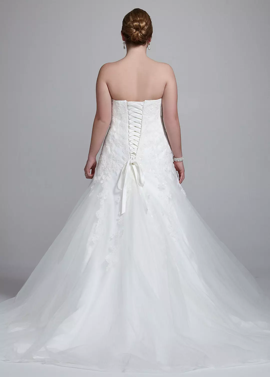 Strapless Tulle Wedding Gown with Beaded Appliques Image 2