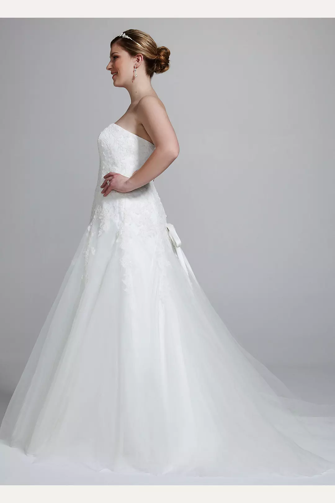 Extra Length Tulle Aline Beaded Gown Image 3