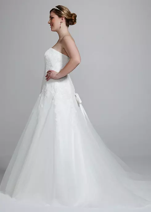 Strapless Tulle Wedding Gown with Beaded Appliques Image 3