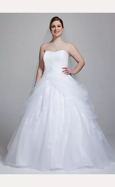Tulle Wedding Dress with Lace-Up Back with Draping Image 1