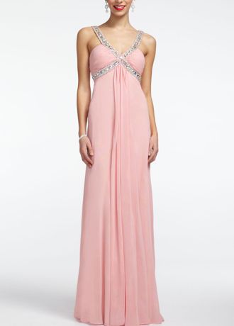 Sleeveless Chiffon Prom Dress with Beaded Straps Image