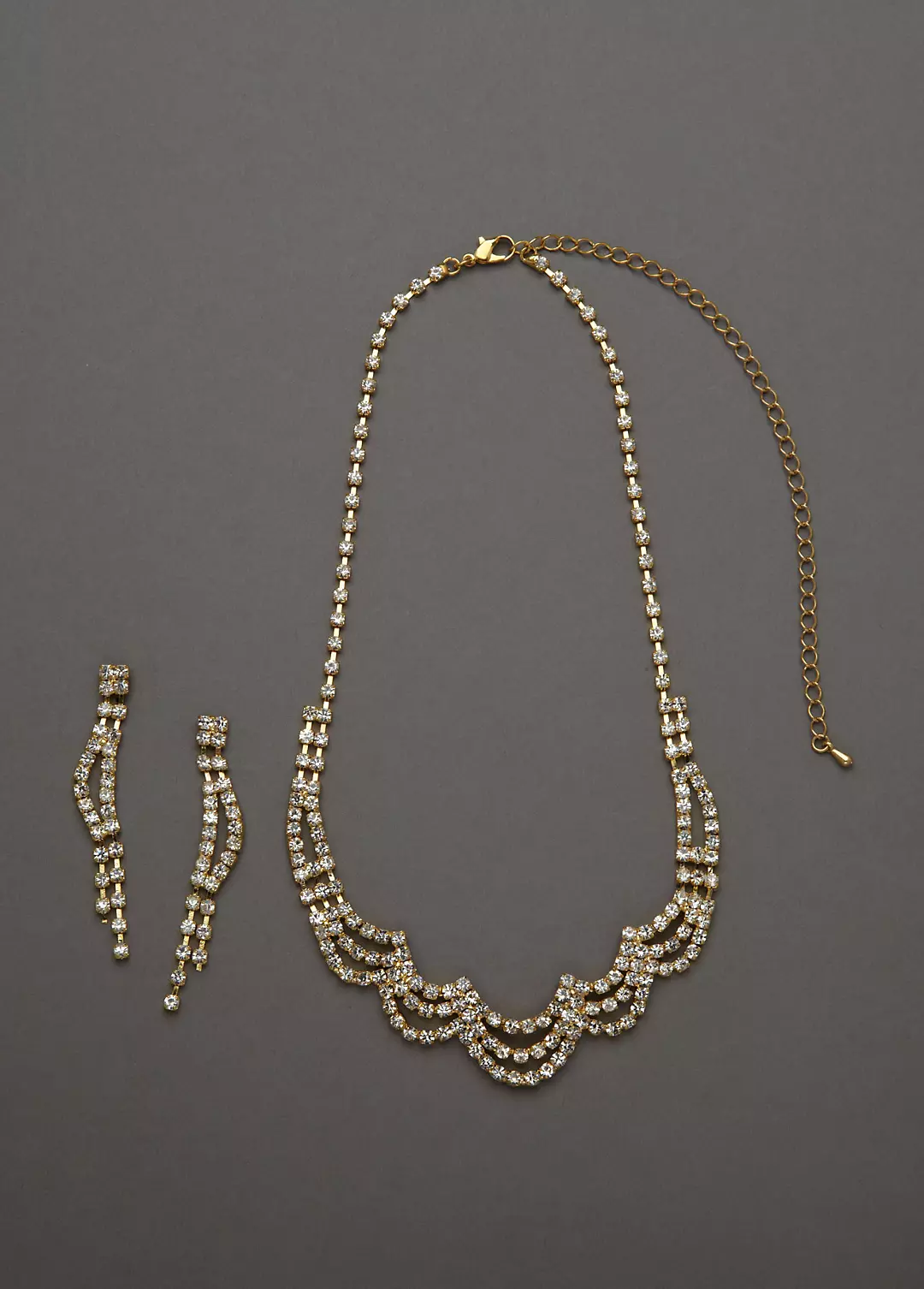 Scalloped Design Necklace and Earring Set Image 2