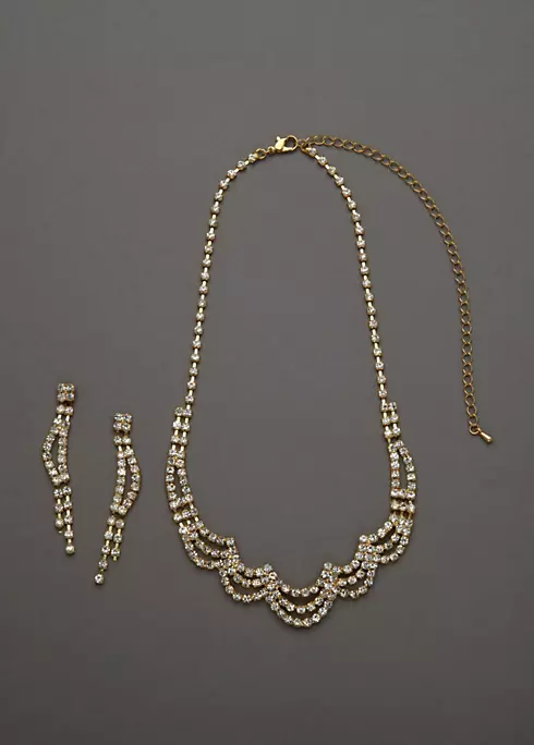 Scalloped Design Necklace and Earring Set Image 2