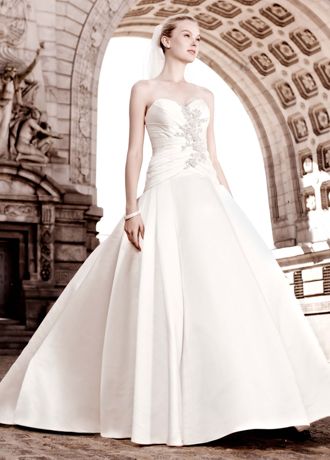 Sweetheart Ball Gown with Beaded Floral Applique David's Bridal