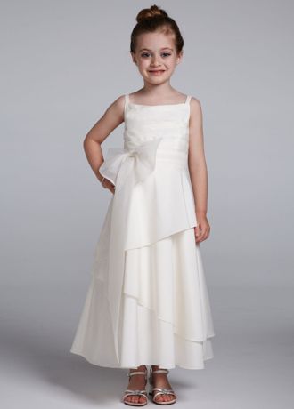 Hotsell David’s Bridal Flower Girl Taffeta Ball Gown Bow