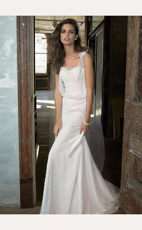 Lace Blouson Wedding Gown with 3D Floral Detail Image 1