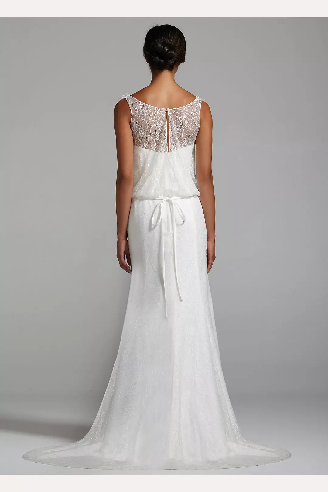 Lace Blouson Wedding Gown with 3D Floral Detail Image 2