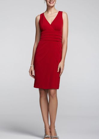 Short Sleeveless Matte Jersey Dress Image