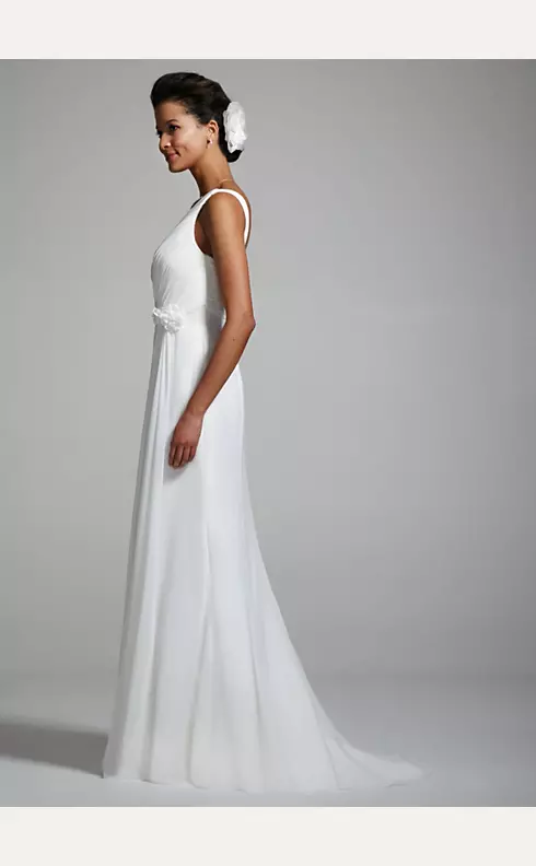 Chiffon Ruched Bodice Gown with Side Drape Image 3