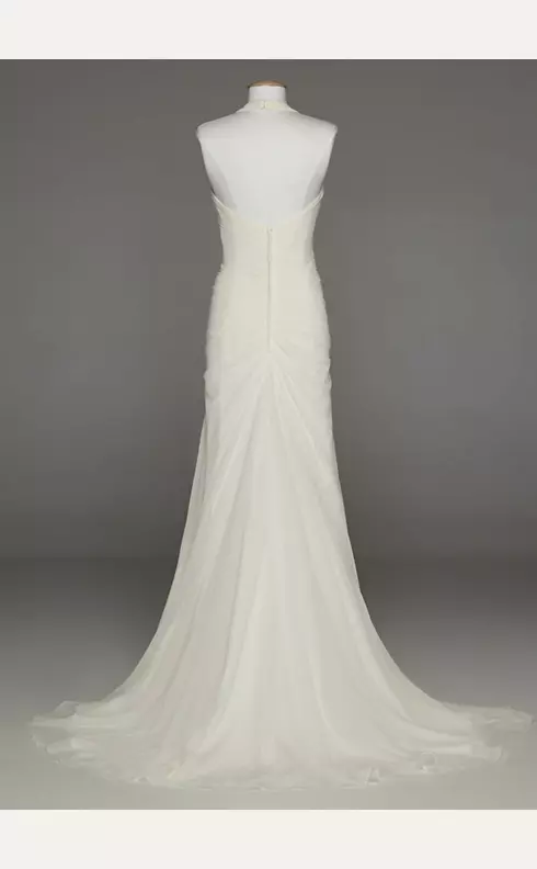 Chiffon Halter Wedding Gown with Beaded Embroidery Image 2
