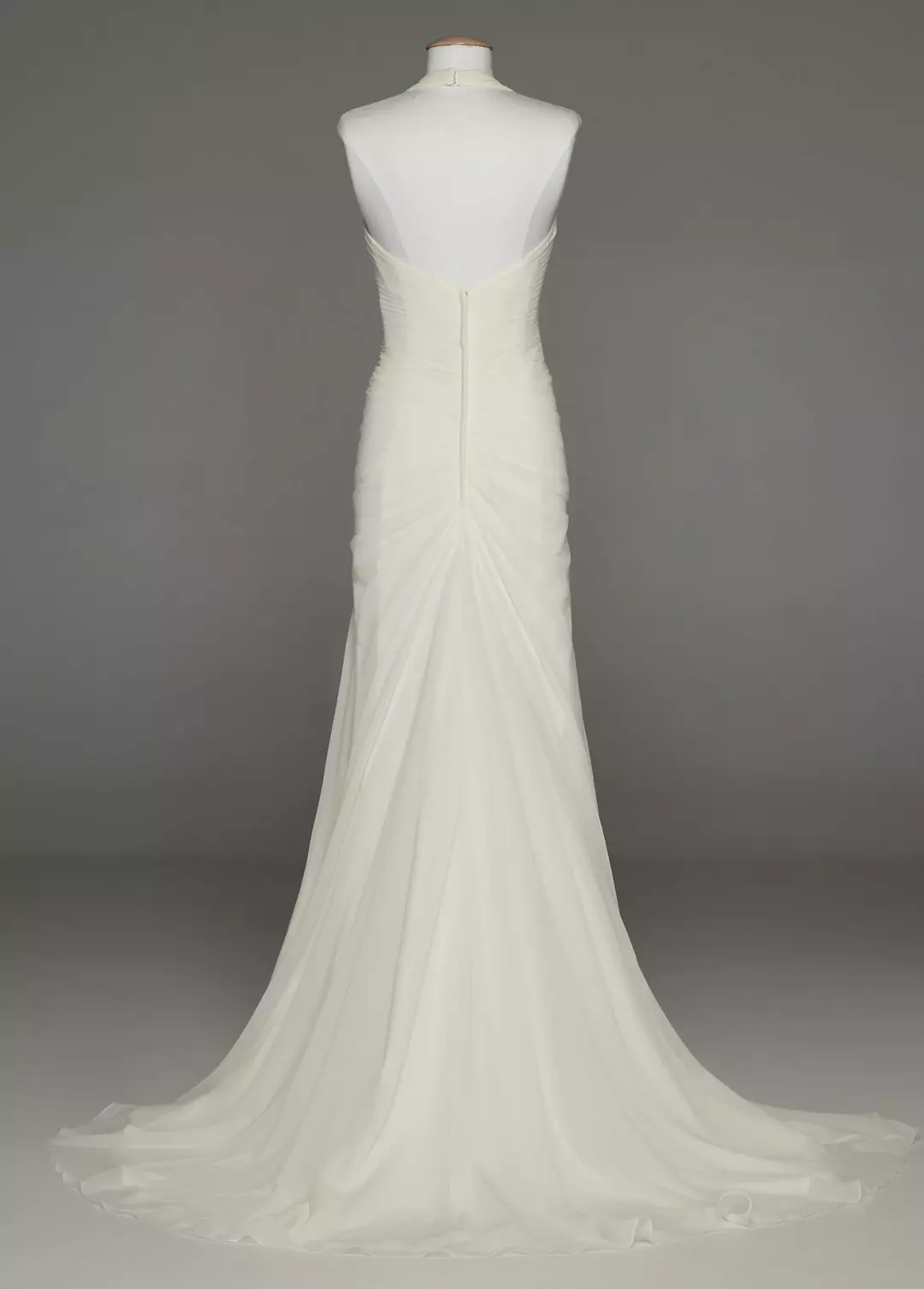 Chiffon Halter Wedding Gown with Beaded Embroidery Image 2