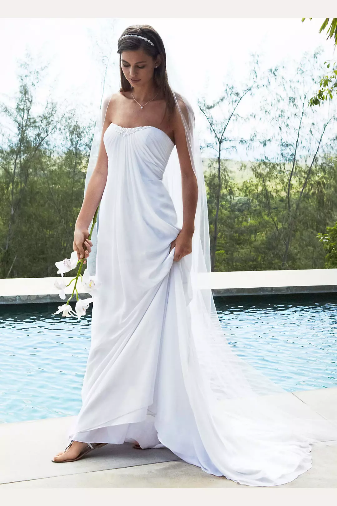 Sheath Gown with Beaded Sweetheart Neckline Image 3