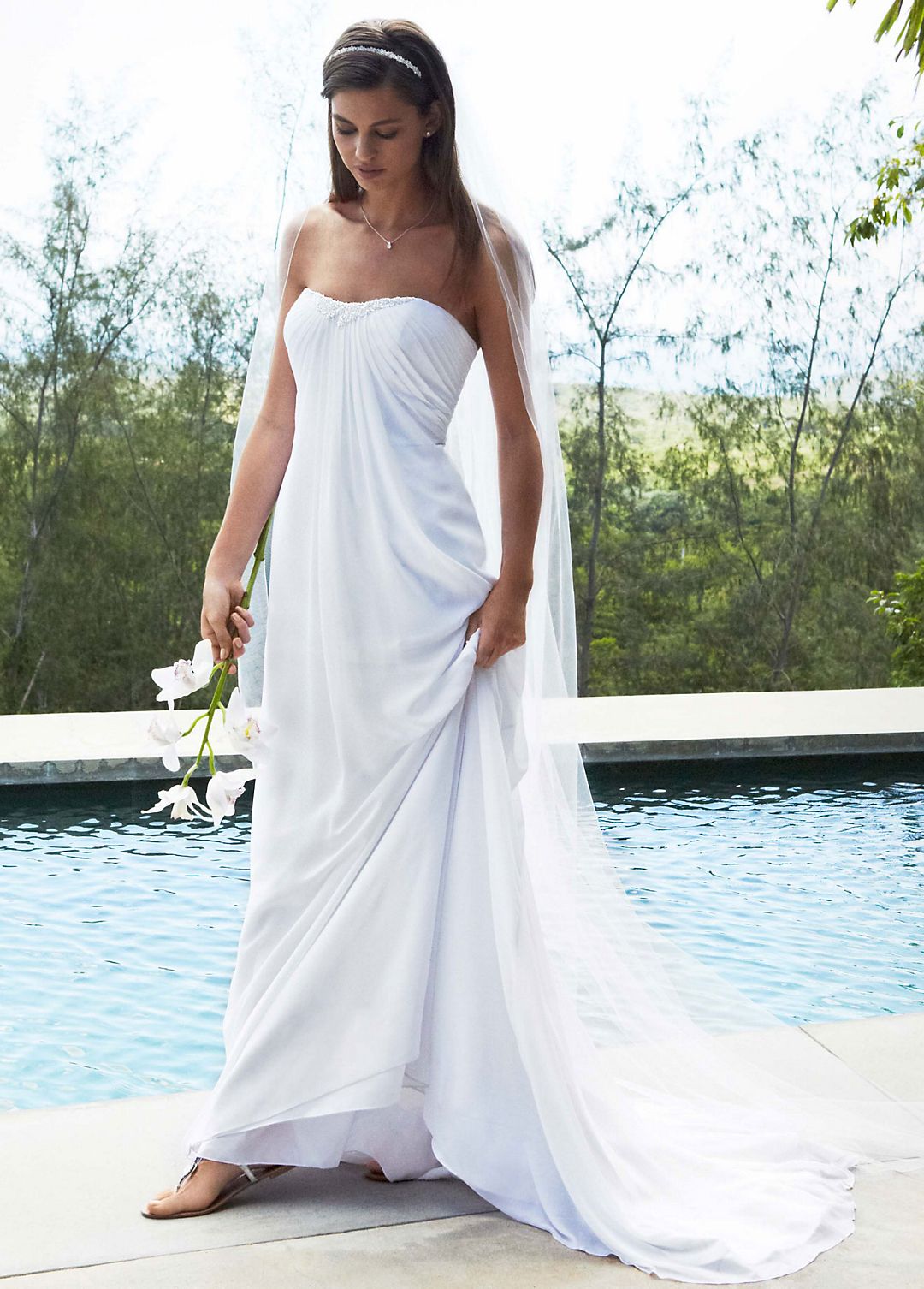 Sheath Gown with Beaded Sweetheart Neckline Image 3