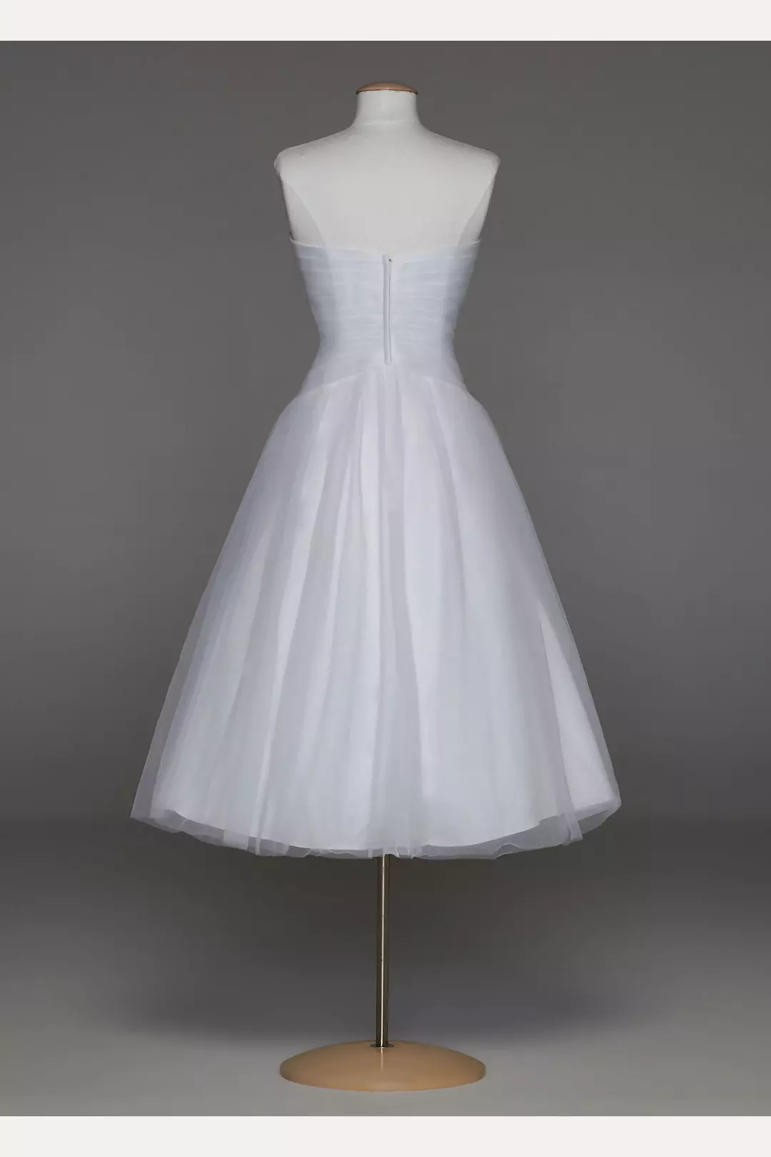 Strapless Tulle Tea Length Wedding Dress | David's Bridal