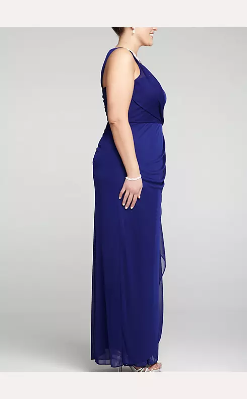 Cap Sleeve Jersey Plus Size Dress with Lace Detail Image 3