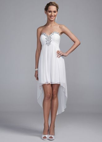 Strapless High Low Gown with Beaded Bodice Image