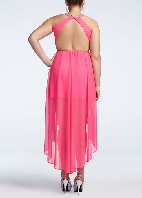 Sleeveless High Low Dress with Keyhole Detail Image 4