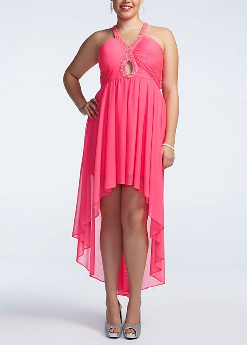 Sleeveless High Low Dress with Keyhole Detail Image