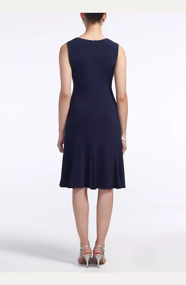 3/4 Sleeve Lace Ruffle Jersey Jacket Dress Image 3