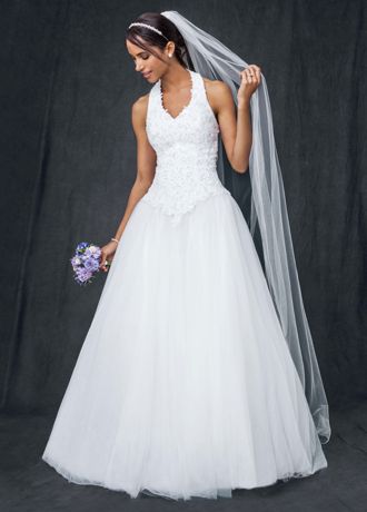 Tulle Ballgown with Satin Beaded Halter Bodice Image