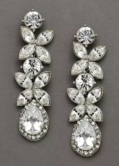Classy Bold Dangle Crystal Earrings Image 1
