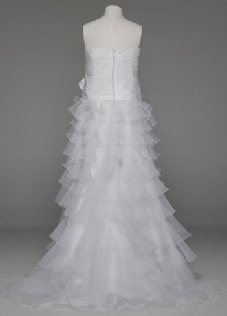 As-Is Taffeta High Low Ruffle Skirt Plus Gown | David's Bridal