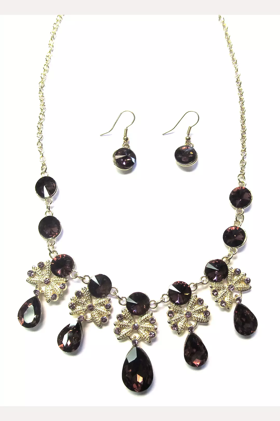 Colored Stone Necklace and Earring Set Image