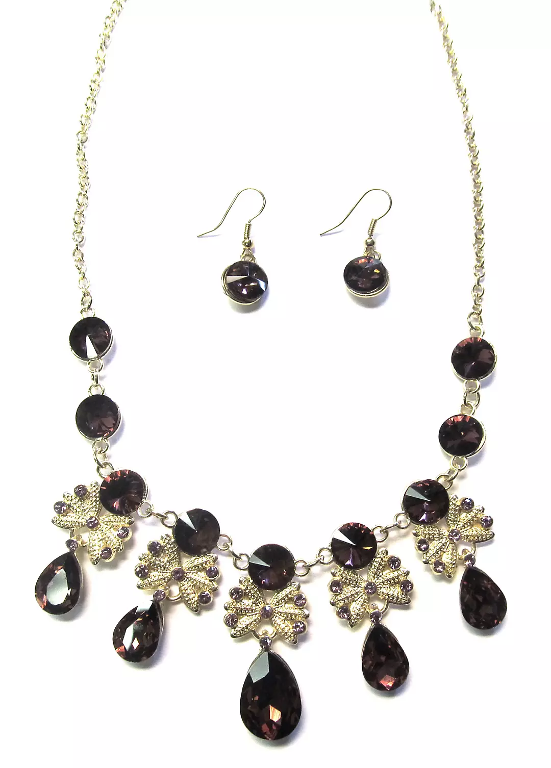 Colored Stone Necklace and Earring Set Image