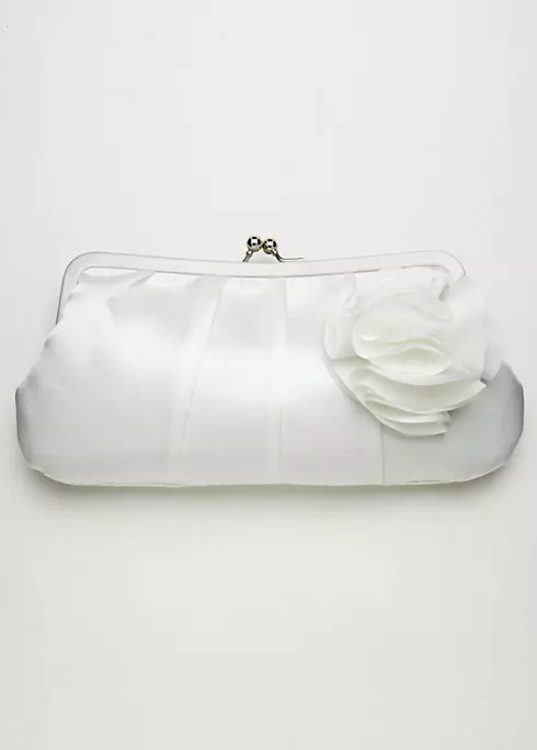 Clutch Handbag with Chiffon Flower Detail Image 1