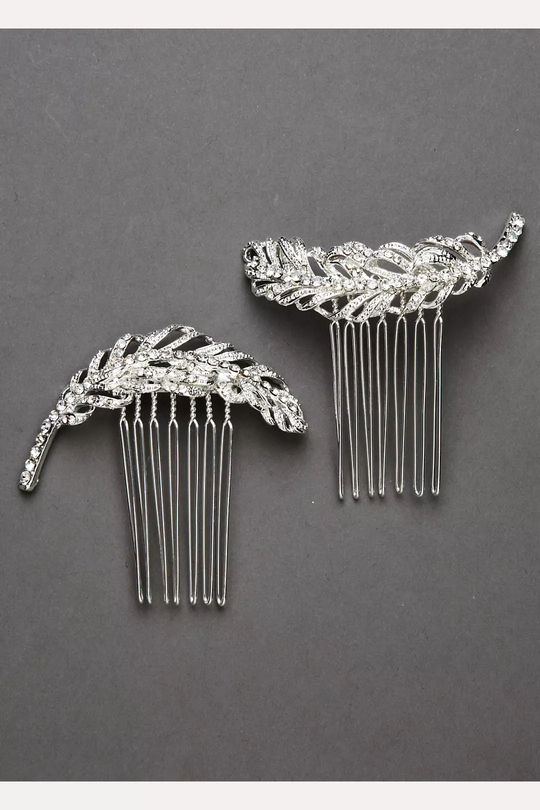 Set of Two Crystal Feather Combs Image