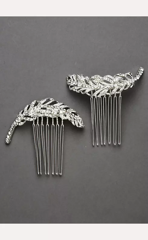 Set of Two Crystal Feather Combs Image 1